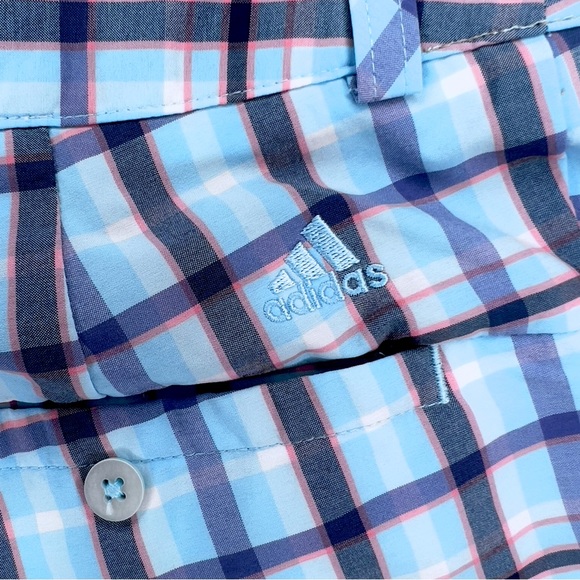 Adidas Climalite Blue & Peach Plaid Golf Capris Womens Aeroready - Size 2 - Picture 5 of 6